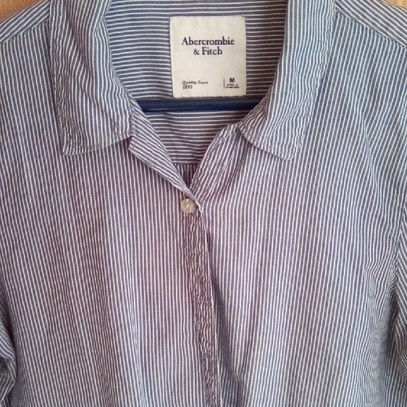 Abercrombie & Fitch Navy Striped Blouse - Picture 1 of 9